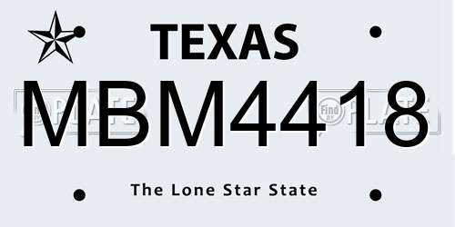 MBM4418 Texas License Plate