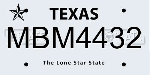MBM4432 Texas License Plate