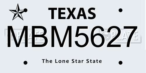 MBM5627 Texas License Plate