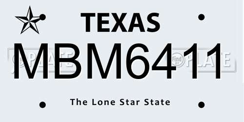 MBM6411 Texas License Plate