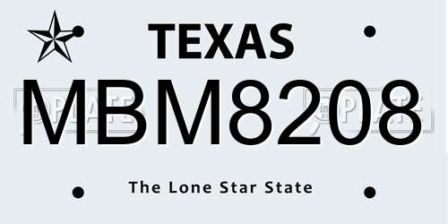 MBM8208 Texas License Plate