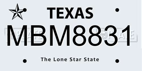 MBM8831 Texas License Plate