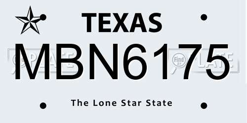 MBN6175 Texas License Plate
