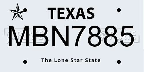 MBN7885 Texas License Plate