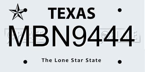 MBN9444 Texas License Plate