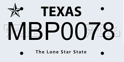 MBP0078 Texas License Plate