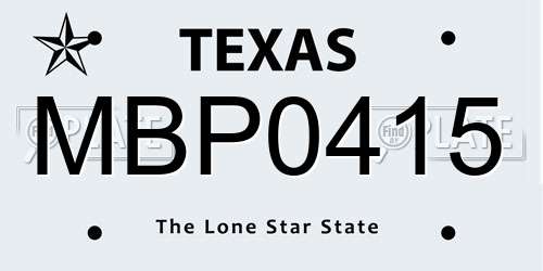 MBP0415 Texas License Plate