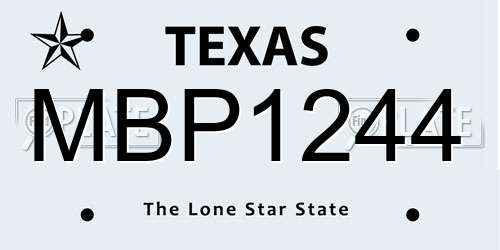 MBP1244 Texas License Plate