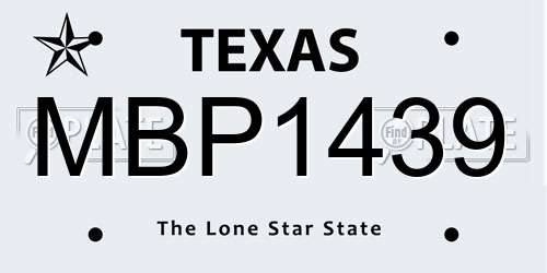MBP1439 Texas License Plate