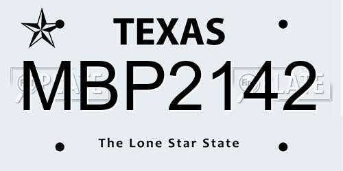 MBP2142 Texas License Plate