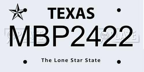 MBP2422 Texas License Plate