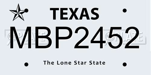 MBP2452 Texas License Plate