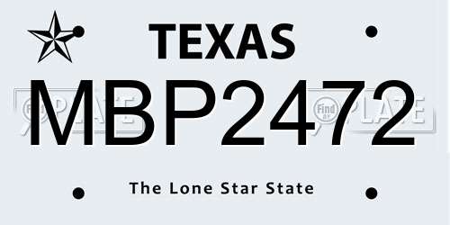 MBP2472 Texas License Plate