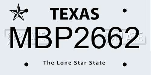 MBP2662 Texas License Plate