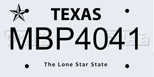 MBP4041 Texas License Plate