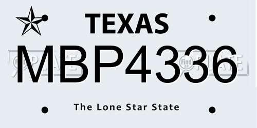 MBP4336 Texas License Plate