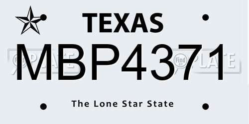 MBP4371 Texas License Plate