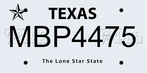 MBP4475 Texas License Plate