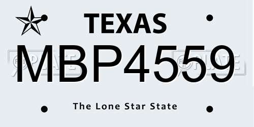 MBP4559 Texas License Plate