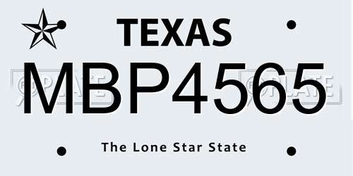 MBP4565 Texas License Plate