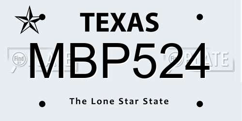 MBP524 Texas License Plate