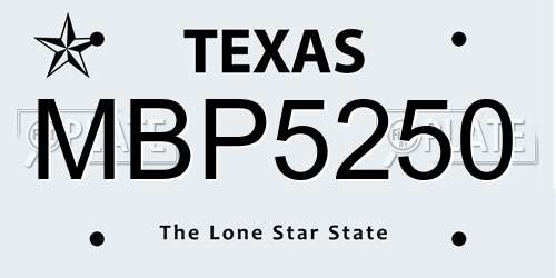 MBP5250 Texas License Plate