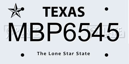MBP6545 Texas License Plate