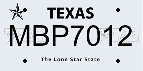 MBP7012 Texas License Plate