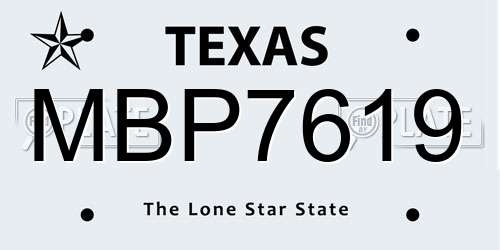 MBP7619 Texas License Plate