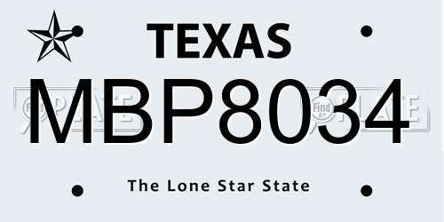 MBP8034 Texas License Plate