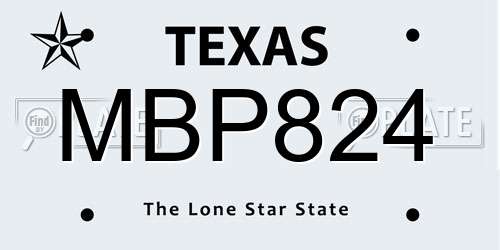 MBP824 Texas License Plate