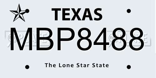 MBP8488 Texas License Plate