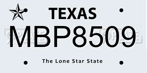 MBP8509 Texas License Plate