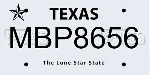 MBP8656 Texas License Plate
