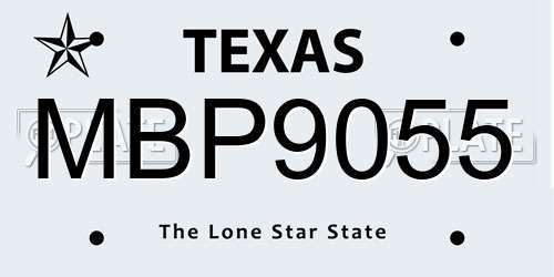MBP9055 Texas License Plate