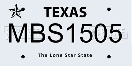 MBS1505 Texas License Plate