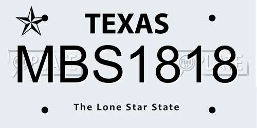 MBS1818 Texas License Plate