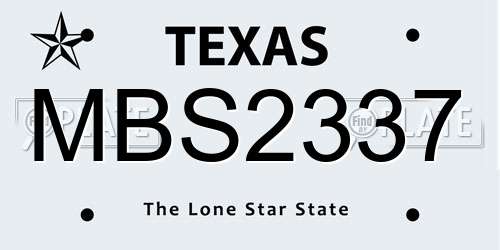 MBS2337 Texas License Plate
