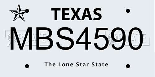 MBS4590 Texas License Plate