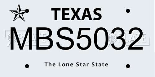 MBS5032 Texas License Plate