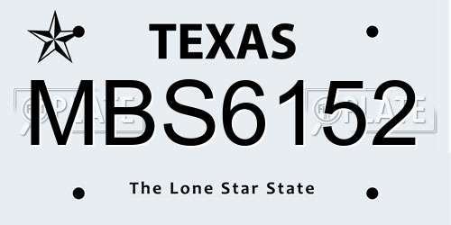MBS6152 Texas License Plate