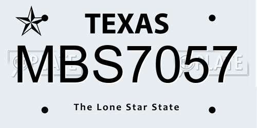 MBS7057 Texas License Plate