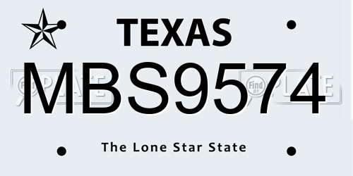MBS9574 Texas License Plate