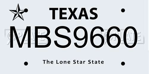 MBS9660 Texas License Plate