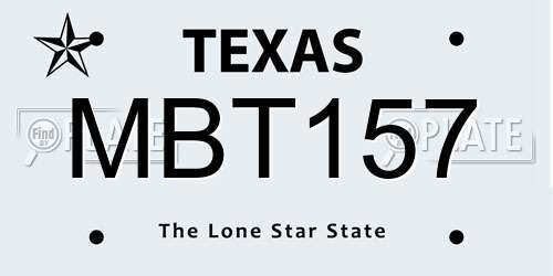 MBT157 Texas License Plate