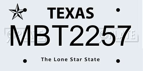MBT2257 Texas License Plate