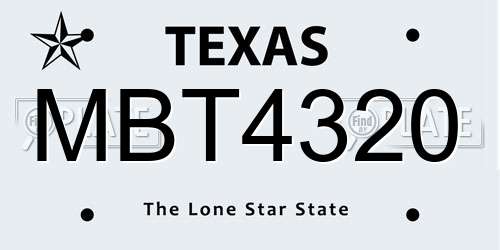 MBT4320 Texas License Plate