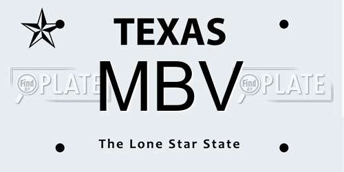 MBV Texas License Plate