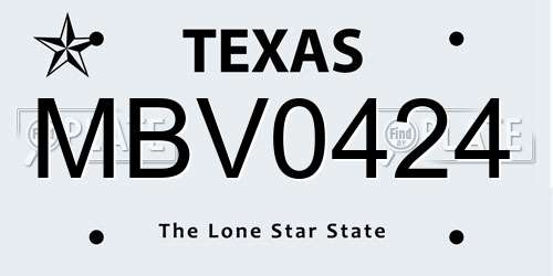 MBV0424 Texas License Plate