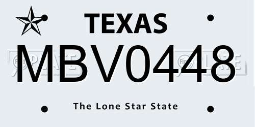 MBV0448 Texas License Plate